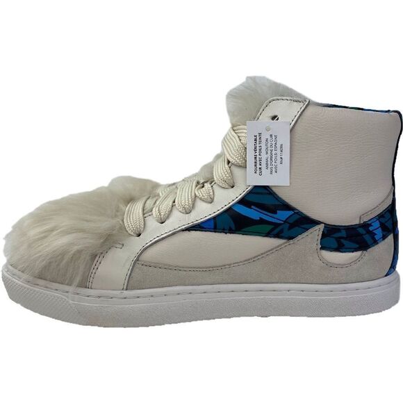 NWT Coach C203 Soft Smooth/Calf Suede Pointy Toe High Top Sneakers - Picture 3 of 13